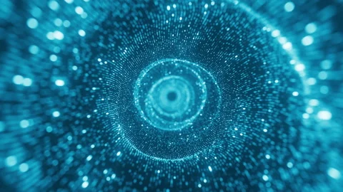 Seamless reversible loop with tunnel of blinking dots flying through space Stock Footage 271070352
