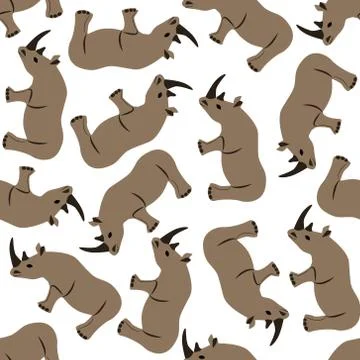 Seamless rhino pattern Stock Illustration
