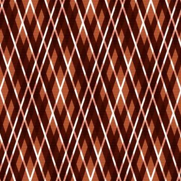 Seamless rhombic pattern in brown Stock Illustration