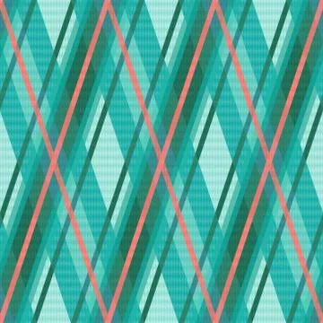 Seamless rhombic pattern in turquoise and red Stock Illustration