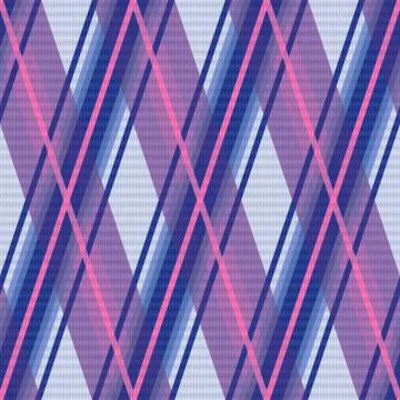 Seamless rhombic pattern in violet, blue and pink Stock Illustration