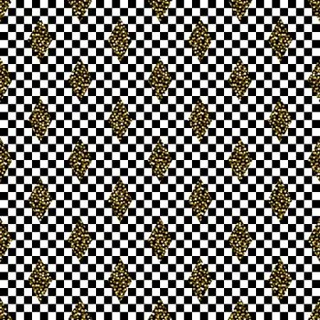 Seamless rhombs geometric black and white pattern. Stock Illustration