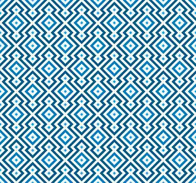 Seamless rhombus background in geometric style and blue tones. Stock Illustration