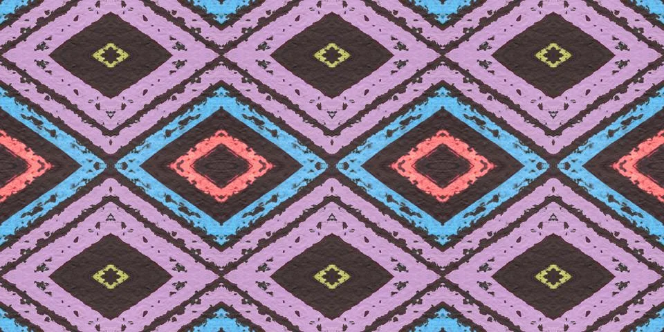 Seamless Rhombus Pattern. Drawn by Water Square Stock Illustration
