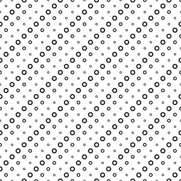 Seamless ring pattern background - black and white vector design Illustrazione stock