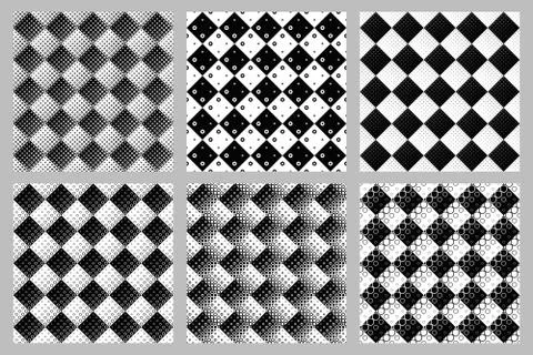 Seamless ring pattern background design set Stock Illustration
