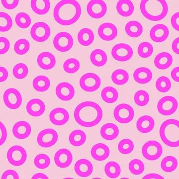 Seamless rings pattern. Abstract dots barbiecore background Illustrazione stock