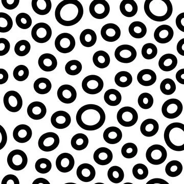 Seamless rings pattern. Black hand drawn oval Stock Illustration