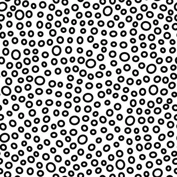 Seamless rings pattern. Black hand drawn oval Stock Illustration