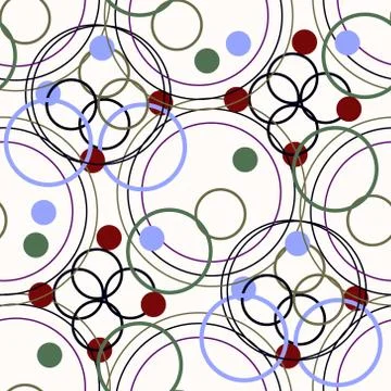 Seamless rings retro pattern. 1960s style. colorful circle Backgrounds textur Stock Illustration