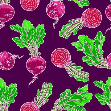 Seamless ripe beets イラスト素材