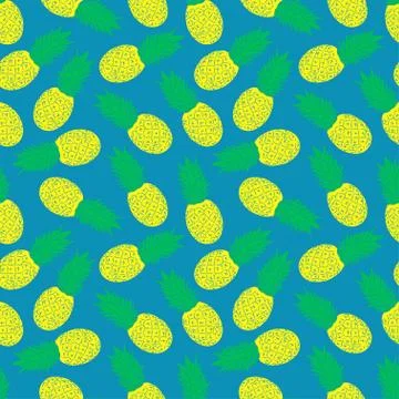 Seamless ripe pineapple Stock Illustration