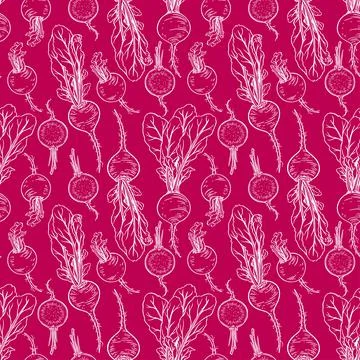 Seamless ripe radish Stock Illustration