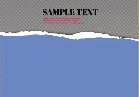 Seamless ripped paper and transparent background with space for text, vector art Stock Illustration