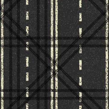 Seamless road theme pattern. vector background, eps8 Illustration