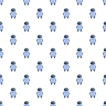 Seamless robot pattern creating a technology background イラスト素材