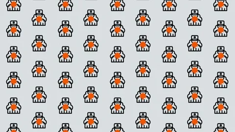 Seamless Robot Pattern - Playful Tech Background for Creative Projects. Video stock 325382123