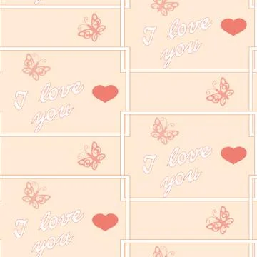 Seamless romantic pattern with hearts Stock Illustration