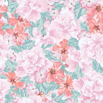 Seamless romantic pattern. Illustrazione stock