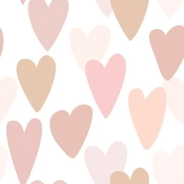 Seamless romantic pattern with pastel coloured hearts. Seamless hearted textu Stock Illustration
