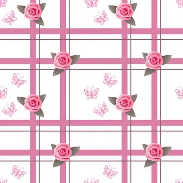 Seamless romantic pattern with roses Illustrazione stock