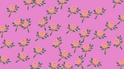 Seamless Rose Boutonniere Pattern on Pink Background for Wedding Decoration Stock Footage 345539978