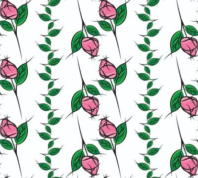 Seamless Roses Pattern Stock Illustration