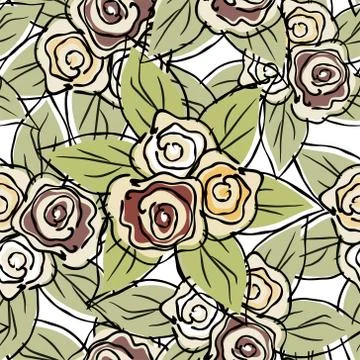 Seamless roses pattern Stock Illustration