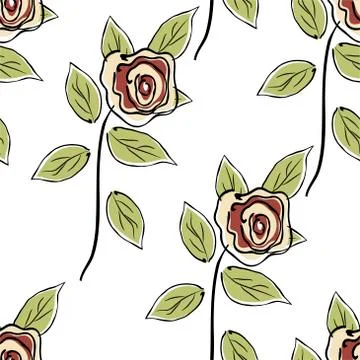 Seamless roses pattern Stock Illustration