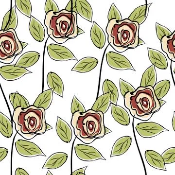 Seamless roses pattern Illustrazione stock