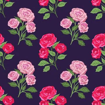 Seamless roses pattern Stock Illustration