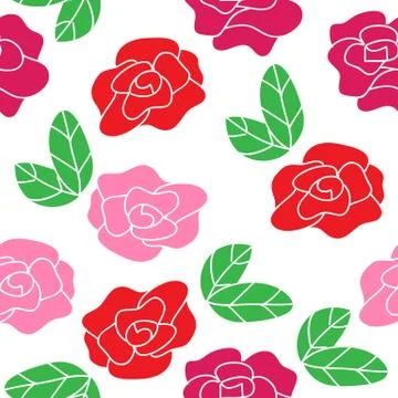 Seamless roses pattern. Vector floral background Illustrazione stock