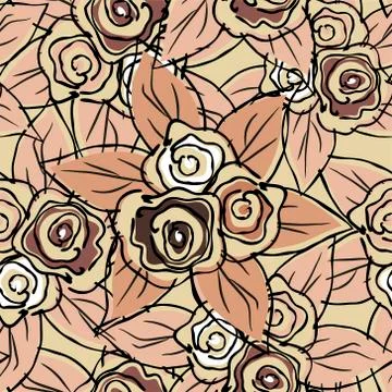 Seamless roses pattern. Vector illustration Stock Illustration