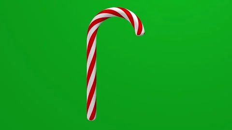 Seamless rotating candy cane on the green screen Stock Footage 320619363