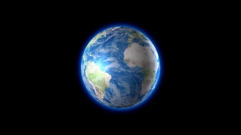 Seamless Rotating Earth 1080p with Alpha Channel Stock Footage