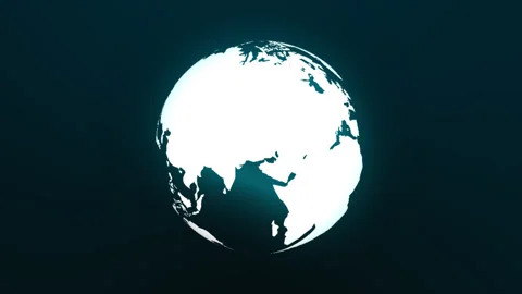 Seamless rotating earth globe on dark background Stock Footage 342434918