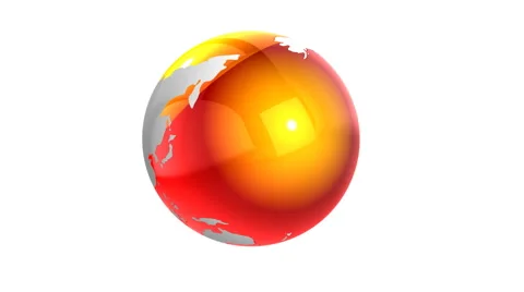 Seamless rotating earth with glossy red surface Stock Footage 1015121