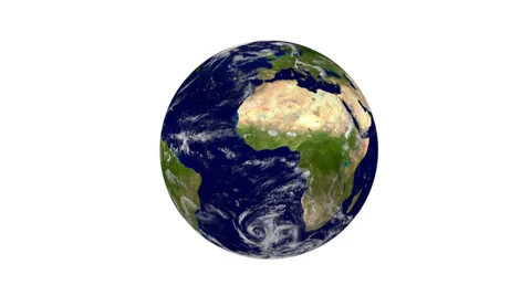 Seamless rotating earth, isolated on white background (FULL HD) Stockbeeldmateriaal 36691121