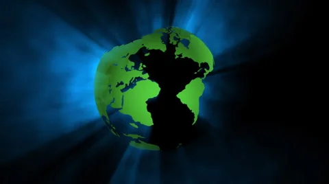 Seamless rotating earth with ray of light Stock Footage 1018933