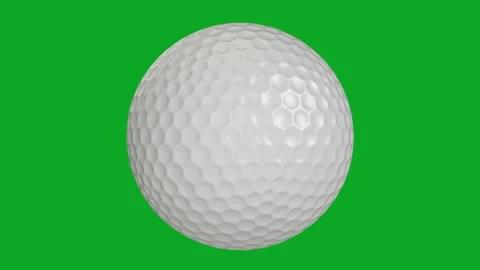 Seamless rotating golf ball on the green screen background Stock Footage 320619461