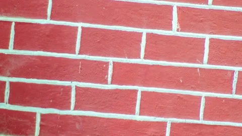 Seamless rotating loop of a modern red brick wall texture with clean white .. Stock Footage 343514493