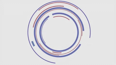 Seamless rotation of blue and red circles with alpha channel Stock Footage 140066418