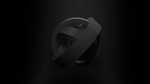 Seamless Rotation Pattern Of Black Rings Inspired By Brutalist Architecture Stock Footage 257945323