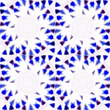 Seamless round pattern with triangles white blue purple Stock Illustration