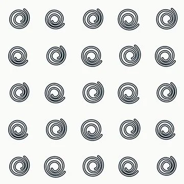 Seamless Round Spiral Line Pattern Repeat Stock Illustration