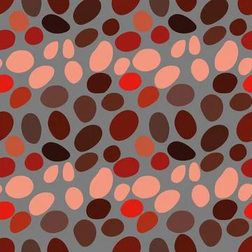 Seamless round stone pattern in burgundy style Stock Illustration