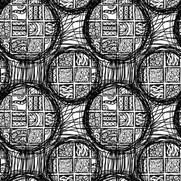 Seamless rounded pattern in the style of Maya Stock Illustration