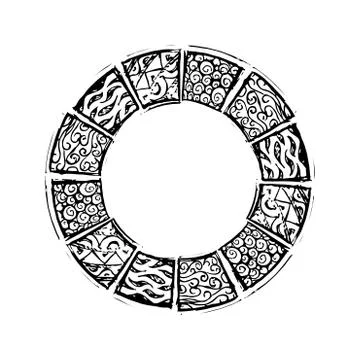 Seamless rounded pattern in the style of Maya Stock Illustration