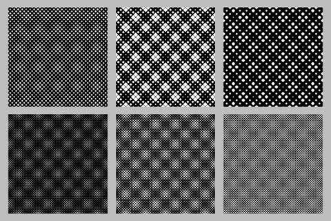 Seamless rounded square pattern background set - abstract vector designs Stock Illustration