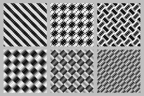 Seamless rounded square pattern background design set 스톡 일러스트
